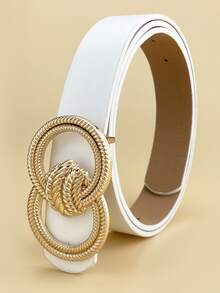 1 条白色麻花针织皮带，适合搭配牛仔裤、休闲裤、连衣裙，适合日常、工作、约会、派对