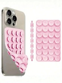 1 poignée adhésive double face en silicone pour téléphone, support à ventouse, poignée mains libres pour selfies et vidéos, support mural, support voiture, pour la maison, le bureau, la salle de bain, la cuisine, facile à nettoyer, sans traces, doux au toucher, accessoire réutilisable