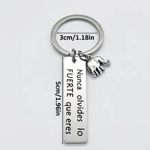 1 pieza Llavero de acero inoxidable con elefante de energía positiva inspiradora, decoración para coche, mochila, regalo de Navidad para hombres