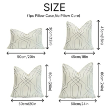 1pc Luxury Geometric Stripe Jacquard Pillow Cover - High-Density Polyester Cushion Case With Precision Woven Patterns - Available In 18x18in (45x45cm) & 20x20in (50x50cm) For Sofa/Living Room/Hotel/Bedroom Decor (Insert Not Included)