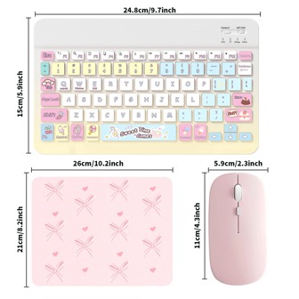 Conjunto de teclado y ratón Bluetooth, teclado inalámbrico portátil (150mAh) y conjunto de ratón, compatible con tabletas , Apple iPad, sistemas Android y superiores, sistemas Windows (Edición Desierto)