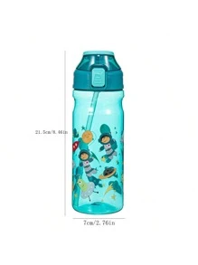 1pc 600ml Leakproof Plastic Water Bottle Fitness Sports Water Bottle With Strap For Office, Gym, Outdoor Sports