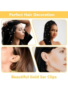 50pcs Elegant Braided Hair Accessories Adjustable Hair Rings Exquisite Pattern Vintage Style Women's Dreadlock Ornaments - Gold - View 7