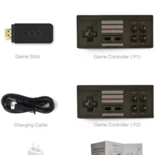 Consola de juegos retro, mini consola de videojuegos portátil clásica incorporada 620+ juegos de edición clásica, salida AV y controladores de juegos duales - Negro - Ver 8