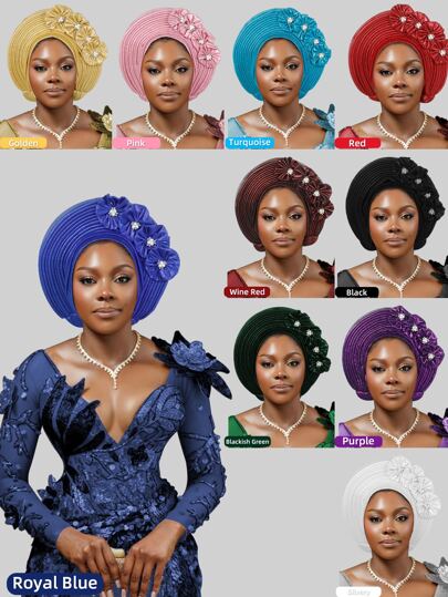 1pc Women's Solid Color Multi-Layer Decorative Hair Wrap, Suitable For Weddings, Gatherings And As Holiday Gifts