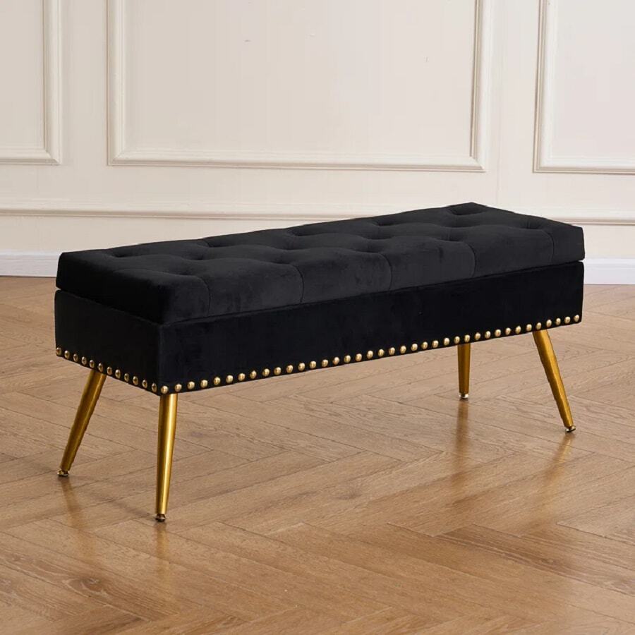 BANCA CON ESPACIO PARA ALMACENAR, MODELO KENIA - Negro - Ver 1