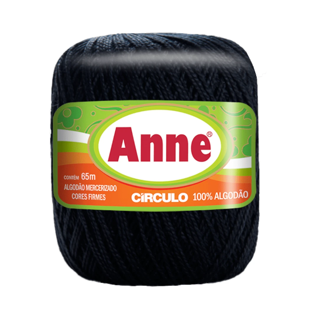 Anne Yarn 65m 19g Circle For Knitting And Crochet - 8990黑色 - 查看 1