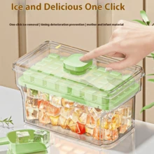 1pc Silicone Ice Cube Tray With Lid, Reusable Ice Cube Mold For Freezing, Whiskey Cocktails, Tea, Coffee, Essential For Summer Homemade Ice Cubes - Multicolor - View 2
