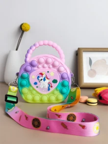 心形手提包，硅胶斜挎包，独角兽钱包 - 舒缓压力，耐用收纳袋 - 光滑链条，时尚吸睛，百搭斜挎包 - 适合日常使用 - 彩色 - 查看 10