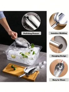 1pc Stainless Steel Multi-Purpose Kitchen Shovel For Ice, Coffee Beans, Flour, Etc. - Silver - View 7