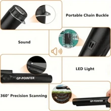 Handheld Metal Detector Probe, Waterproof GP Pointer, Locator Detector Tip, Suitable For Adults And Teenagers - Orange-Black, Christmas Eve, Father's Day Gift - Black - View 6
