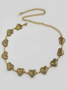 1pc Vintage Heart Design Waist Chain Dress Accessory For Women, Summer