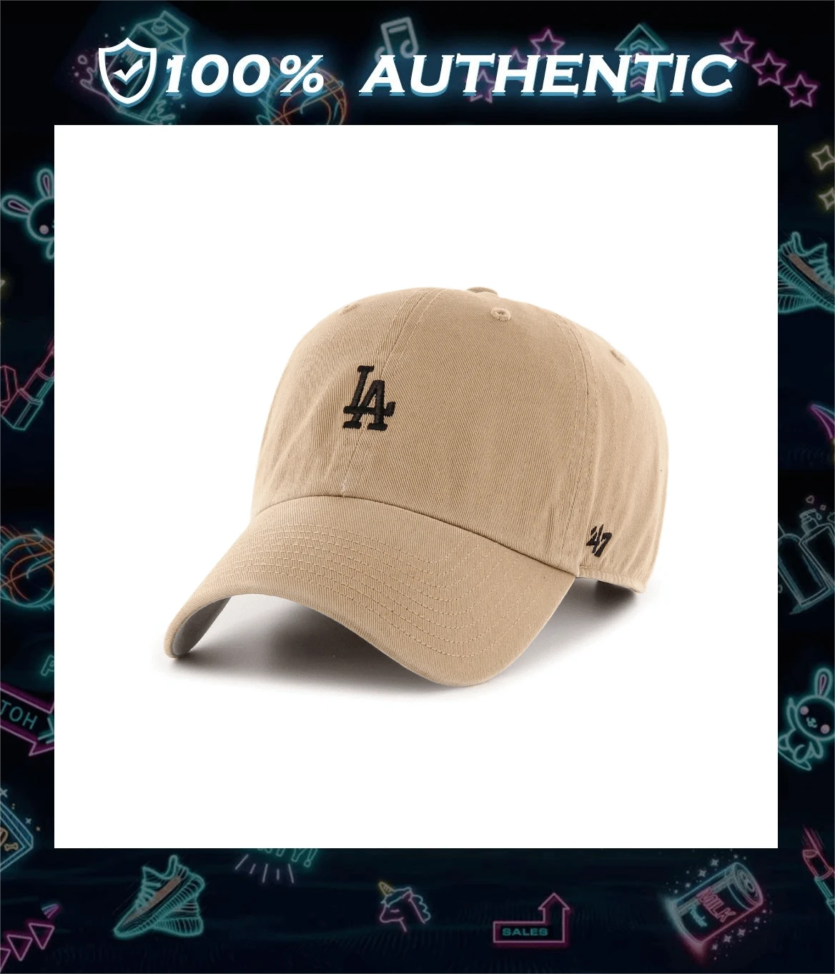 Embroidered New York  Vs Dodgers Baseball Cap For Men - Adjustable Trucker Hat, Navy Blue Cotton, Sports Fan Gift - 卡其色 - 查看 1