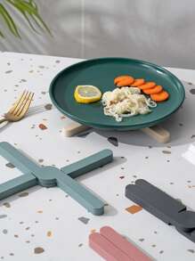 1 pièce Tapis de table en silicone résistant à la chaleur, pliable, antidérapant. Sous-plat, dessous de plat, dessous de verre pour la cuisine