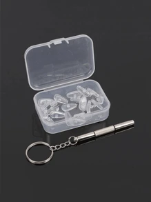 10/20 Piece Set Of Glasses Nose Pads (With Screwdriver And Screws), Soft Silicone Glasses Anti Slip Nose Pads, Screw Replacement And Repair Tools