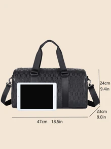 Bolsa grande de capacidad de PU unisex, bolsa de viaje, bolso de mano para estudiantes, bolso de mensajero de hombro, bolso de gimnasio de fitness, bolsa de almacenamiento grande de equipaje para exteriores