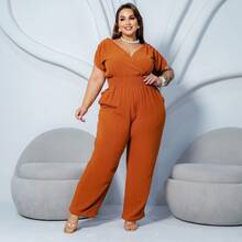 LIA ROSA Plus Size Jumpsuits - 駝色 - 查看 1
