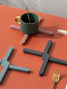 1 pièce Tapis de table en silicone résistant à la chaleur, pliable, antidérapant. Sous-plat, dessous de plat, dessous de verre pour la cuisine