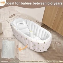 1 pièce Baignoire gonflable pour bébé de dessin animé, bac de bain pliable en PVC de haute qualité, bassin de douche pour bébé et piscine pour jouer dans l'eau