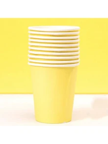 10 piezas de vasos de papel de colores desechables, vasos para bebidas frías, vasos de café, accesorios de fotografía adecuados para zumo o té, reuniones de oficina, viajes familiares, vasos de unicolor sin electricidad, celebraciones festivas, fiestas de cumpleaños, meriendas, fiestas en casa u oficina, decoración del hogar, del dormitorio, almacenamiento, decoración de jardín, con artesanía exquisita y combinación de moda - Multicolor - Ver 15