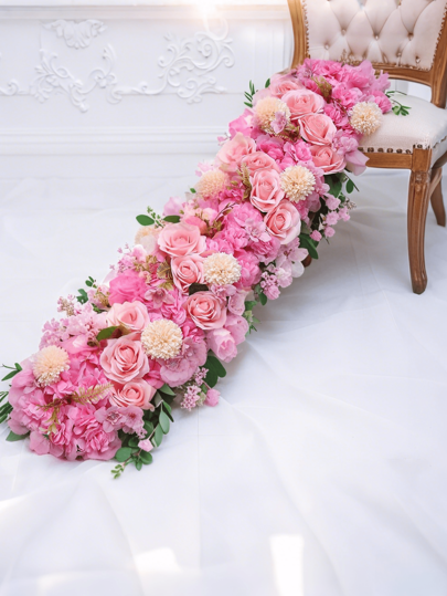 100cm Luxury White Rose Artificial Flowers Wedding Table Core Flowers Background Wall Arch Decorative Party Outdoor Garden Decorative Flowers