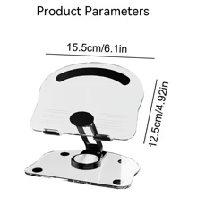 Transparent Acrylic 360 Degree Rotating Foldable Mobile Phone Holder Desktop Stand Compatible With Ipad 9.7 Air 4 5 Mini6 11 Mi Pad Compatible With IPhone, Android Phone, Gift For Birthday, Family, Friends Phone Stand, Phone Accessories