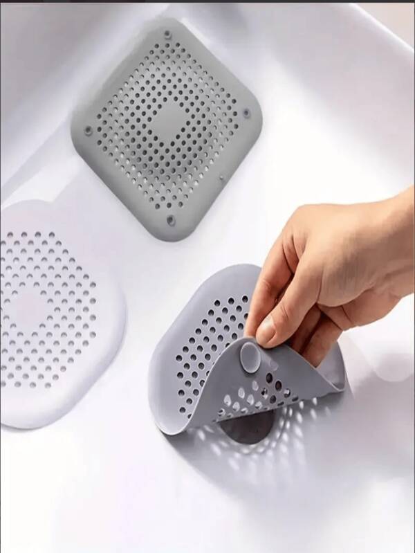 3 peças de coletor de cabelo - pia de cozinha e banheiro, filtro de ralo de pia de cozinha, ferramenta de limpeza, protetor de ralo de banheira e chuveiro - desodorizador, itens essenciais de limpeza, cor aleatória