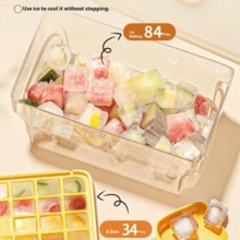 1pc Silicone Ice Cube Tray With Lid, Reusable Ice Cube Mold For Freezing, Whiskey Cocktails, Tea, Coffee, Essential For Summer Homemade Ice Cubes - Multicolor - View 4