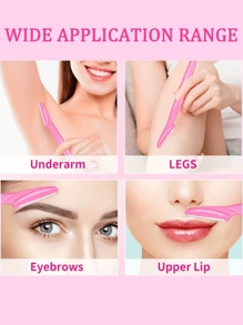 60pcs/Set Eyebrow Trimmer & Shaver, Exfoliating Dermaplaning Tool, Body Hair Removal Trimmer And Face & Eyebrow Razor Set Long Handle Blade With Precision Cover Women Eyebrow Shaping Tools Suitable For Or Travel Use