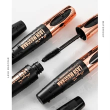 2pcs 4D Silk Fiber Lash Mascara, Lengthening And Thick, Volume, Long Lasting, Smudge-Proof, All Day Full, Long, Thick Eyelashes, Waterproof & Smudge-Proof, All Day Exquisitely Full