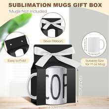 10/30/50 piezas Cajas de embalaje para tazas, aptas para impresión por transferencia de calor en tazas, bolsas de regalo, tazas con cajas con ventana, cajas de embalaje de regalo para tazas - Multicolor - Ver 8