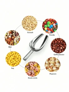 1pc Stainless Steel Multi-Purpose Kitchen Shovel For Ice, Coffee Beans, Flour, Etc. - Silver - View 8