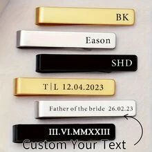 Personalized Stainless Steel Tie Clip With Custom Initials - Perfect Men's Fashion Choice For Work And Casual Wear, Ideal Birthday Gift