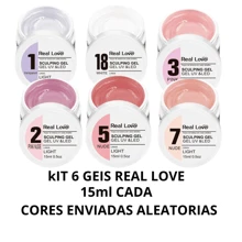 Kit 6 Sculping Gel Real Love 15 ML Linha Light - Cores Sortidas Festa Junina