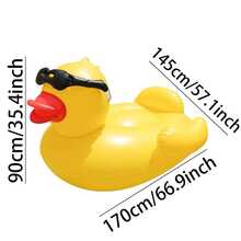 Inflatable Giant Yellow Duck Floatie, Adult Beach Sitting Water Accessories, Thick & Durable PVC Material - View 2