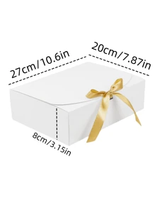 5/10 piezas Caja de papel con tapa abatible + Caja de regalo con lazo, adecuado para regalos de cumpleaños, obsequios de banquetes de boda y embalaje de regalos para festivales