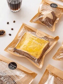 50pcs Bundle Brown Paper Bags For Baking Bread, Breakfast Loaf, Sliced Toast Packaging, Transparent For Sandwich, Pineapple And European-Style Bread, Biscuit Self-Sealing Bag, Food Packaging Bag, Packaging Bag - Multicolor - View 4