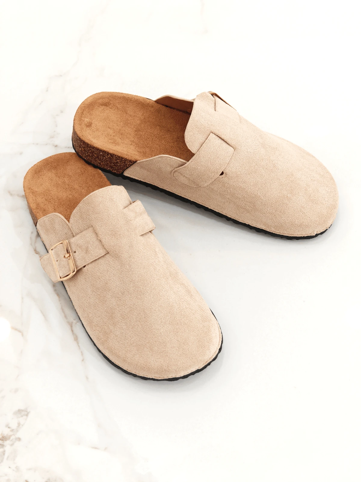 RevReaL Women's Fashion Platform Slippers, Round Toe With Square Buckle Decoration Spring Shoes Spring Break Easter - Beige - View 1