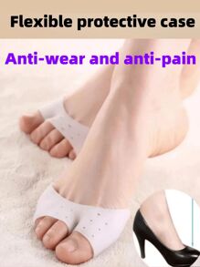 1Pair Unisex White Honeycomb Breathable Silicone Foot Protector Anti-Friction Cushion Pads,Silicone Forefoot Pad Half Insole, Breathable & Elastic Insoles,Anti-Wear Foot Cushions, Forefoot Cushioning Shoe Supports For Women And Men,Toe Separator,Foot Care,Outdoor,Travel,Travel Accessories,Heels,Toe Protector
