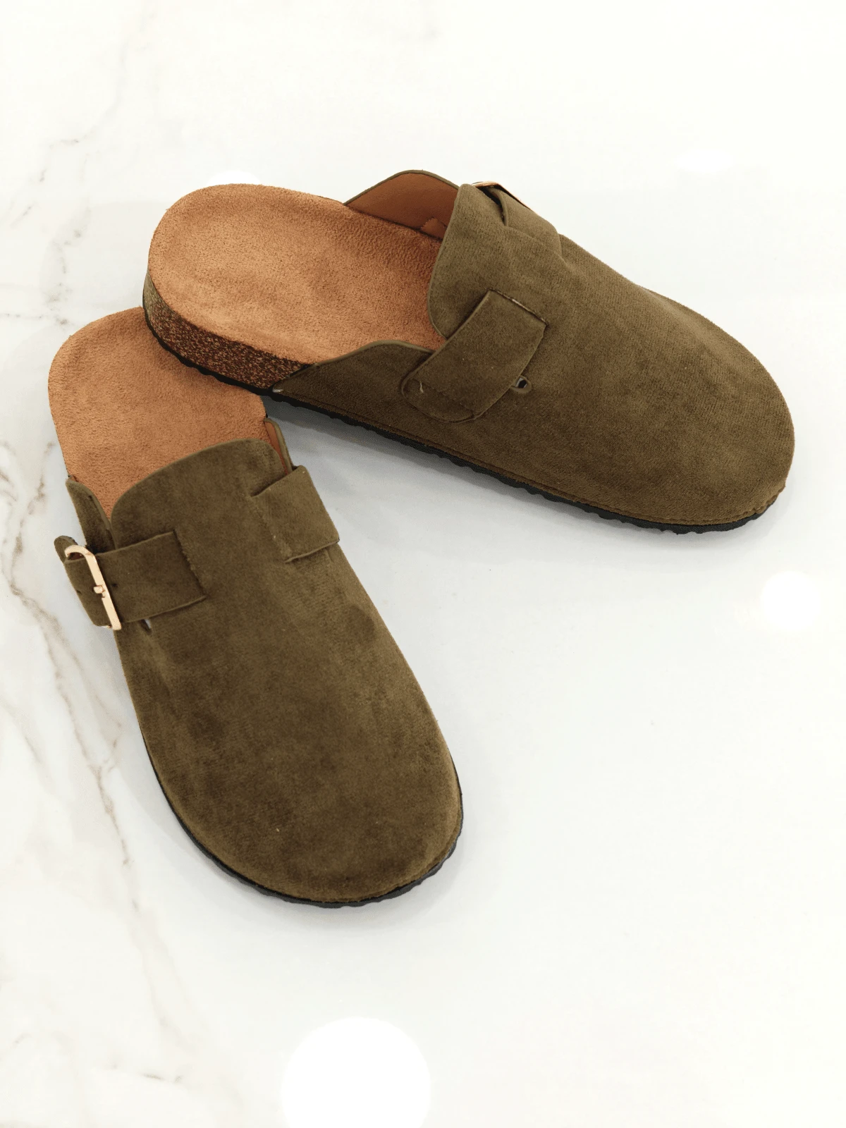 RevReaL Women's Fashion Platform Slippers, Round Toe With Square Buckle Decoration Spring Shoes Spring Break Easter - Green - View 1