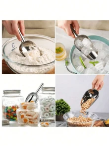 1pc Stainless Steel Multi-Purpose Kitchen Shovel For Ice, Coffee Beans, Flour, Etc. - Silver - View 6