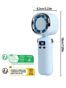 AOYI Portable Hand Held Fan, Neck Hanging Fan, Small Rechargeable Fans Foldable, 1-100 Speed Adjustable, 3000mAh, Strong Wind, Personal Cooling Summer Holiday Vacation Essentials For Room, Home, Travel, Beach, Sports, Indoor, Outdoor, Hiking, Backpacking, Camping, Sports