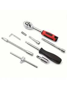 46 piezas Kit de herramientas mecánicas de automatización definitiva - Juego premium de llave de torsión y destornillador con trinquete - Solución todo en uno altamente portátil para el mantenimiento de automóviles, bicicletas y motocicletas - Multicolor - Ver 7