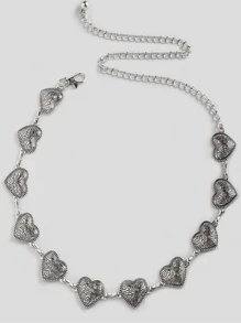 1pc Vintage Heart Design Waist Chain Dress Accessory For Women, Summer