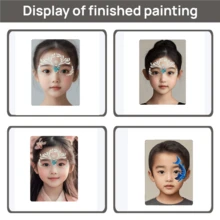 6 piezas de tableros de dibujo artístico, tableros de pintura de estudiante minimalistas mate de uso múltiple, paletas de acuarela, tableros de dibujo de patrones de pintura facial, reutilizables después de la limpieza - Tablero de práctica de dibujo pintado - Ver 3