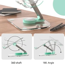 Transparent Acrylic 360 Degree Rotating Foldable Mobile Phone Holder Desktop Stand Compatible With Ipad 9.7 Air 4 5 Mini6 11 Mi Pad Compatible With IPhone, Android Phone, Gift For Birthday, Family, Friends Phone Stand, Phone Accessories
