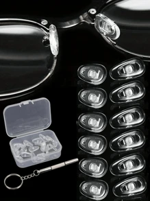 10/20 Piece Set Of Glasses Nose Pads (With Screwdriver And Screws), Soft Silicone Glasses Anti Slip Nose Pads, Screw Replacement And Repair Tools