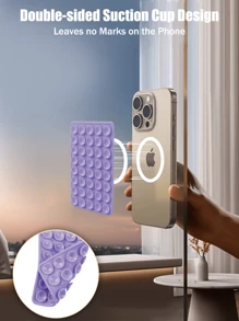 1 poignée adhésive double face en silicone pour téléphone, support à ventouse, poignée mains libres pour selfies et vidéos, support mural, support voiture, pour la maison, le bureau, la salle de bain, la cuisine, facile à nettoyer, sans traces, doux au toucher, accessoire réutilisable