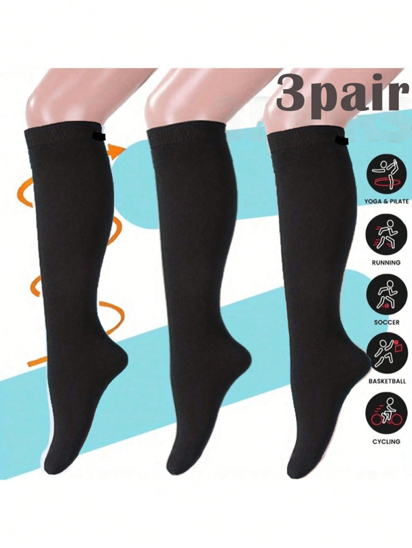3/1 Pair Long Compression Socks For Men & Women, Helps Relieve Varicose Veins, Suitable For Running, Cycling, Fitness In Summer