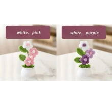 1 件别致针织钩针植物与人造花 - 钩针花钩针花束适用于家庭和节日装饰最佳礼物